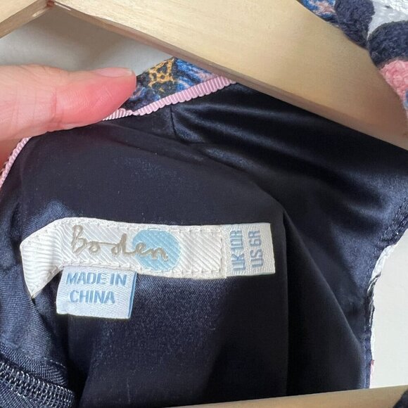 Boden Martha Sheath Dress Size 6R Blue Retro Mod Twee Work Career Floral - Picture 3 of 8